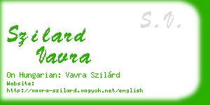 szilard vavra business card