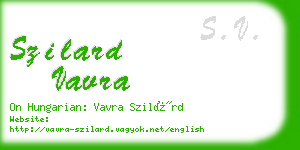 szilard vavra business card